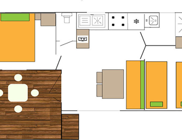 Plan Mobil-Home Atlantic - Camping Val Fleuri Location