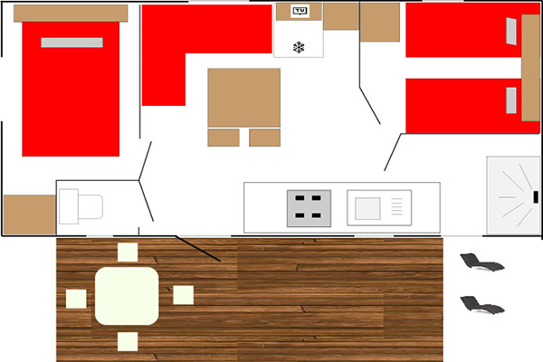 Plan Mobil-Home Madilves Location Camping Val Fleuri